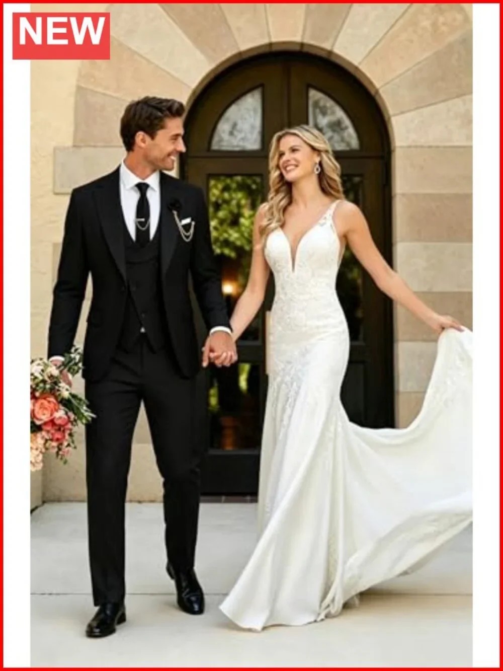 Men's 3 Piece Slim Fit Suit Blazer Vest Pants Set Formal Wedding Prom